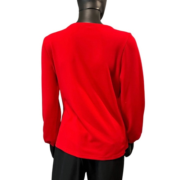 Talbots Vibrant Red Wrap Blouse - Picture 2 of 3